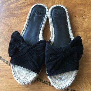 VELVET BOW Top Espadrille Slide Sandals!